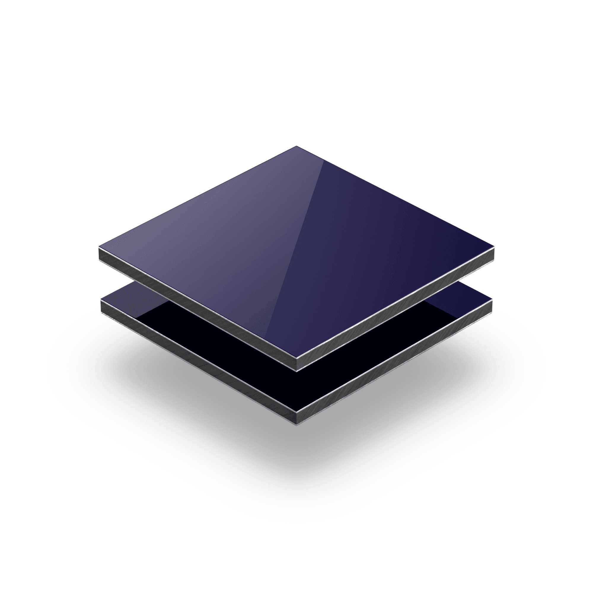 Donkerblauw aluminium sandwichplaat RAL 5022