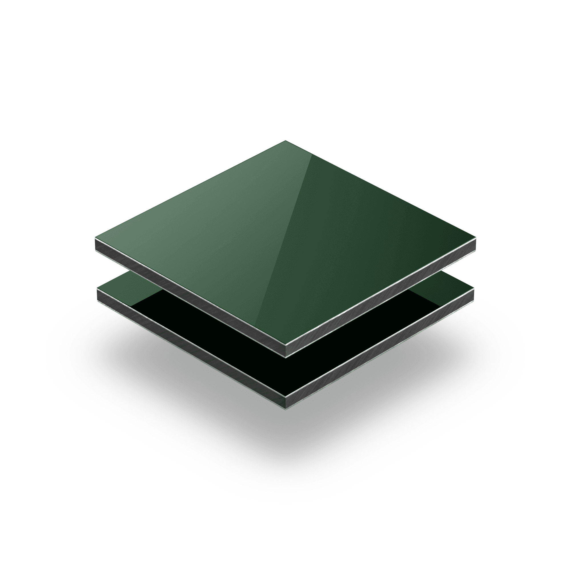 Donkergroen aluminium sandwichplaat RAL 6005