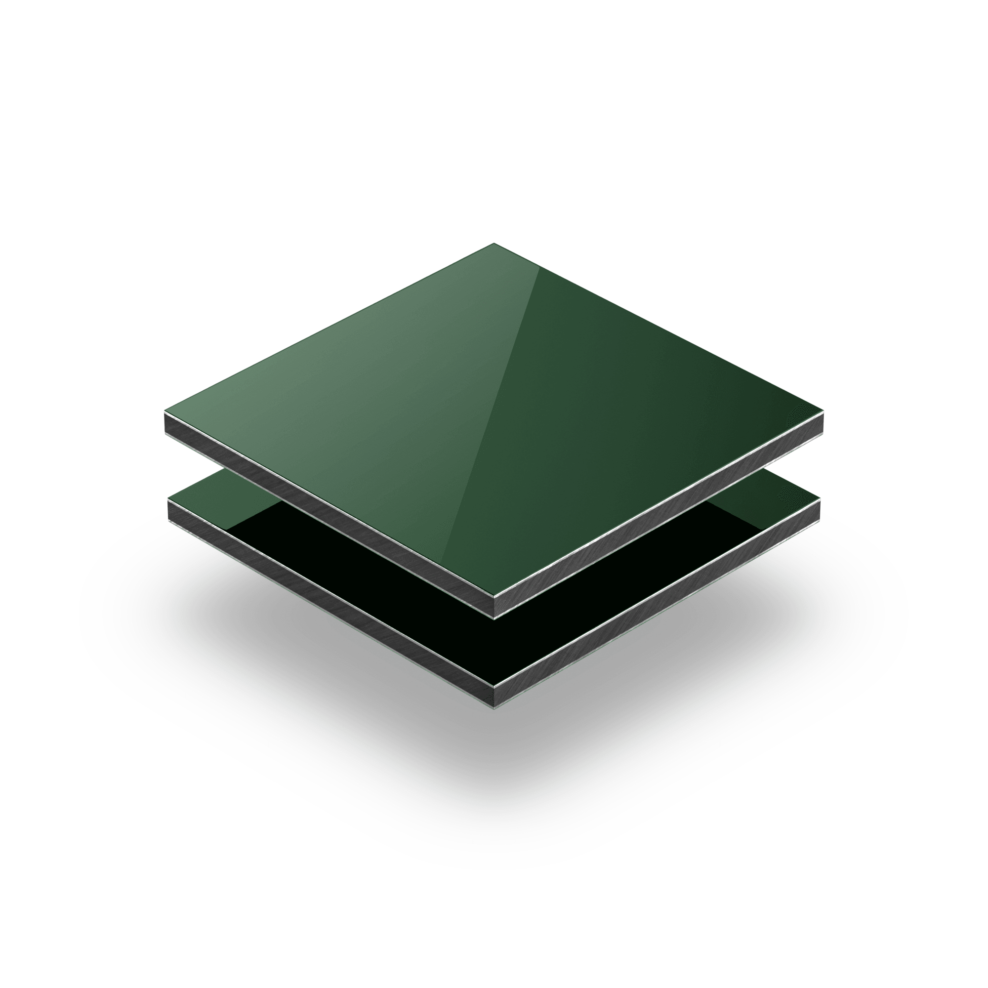 Donkergroen aluminium sandwichplaat RAL 6005