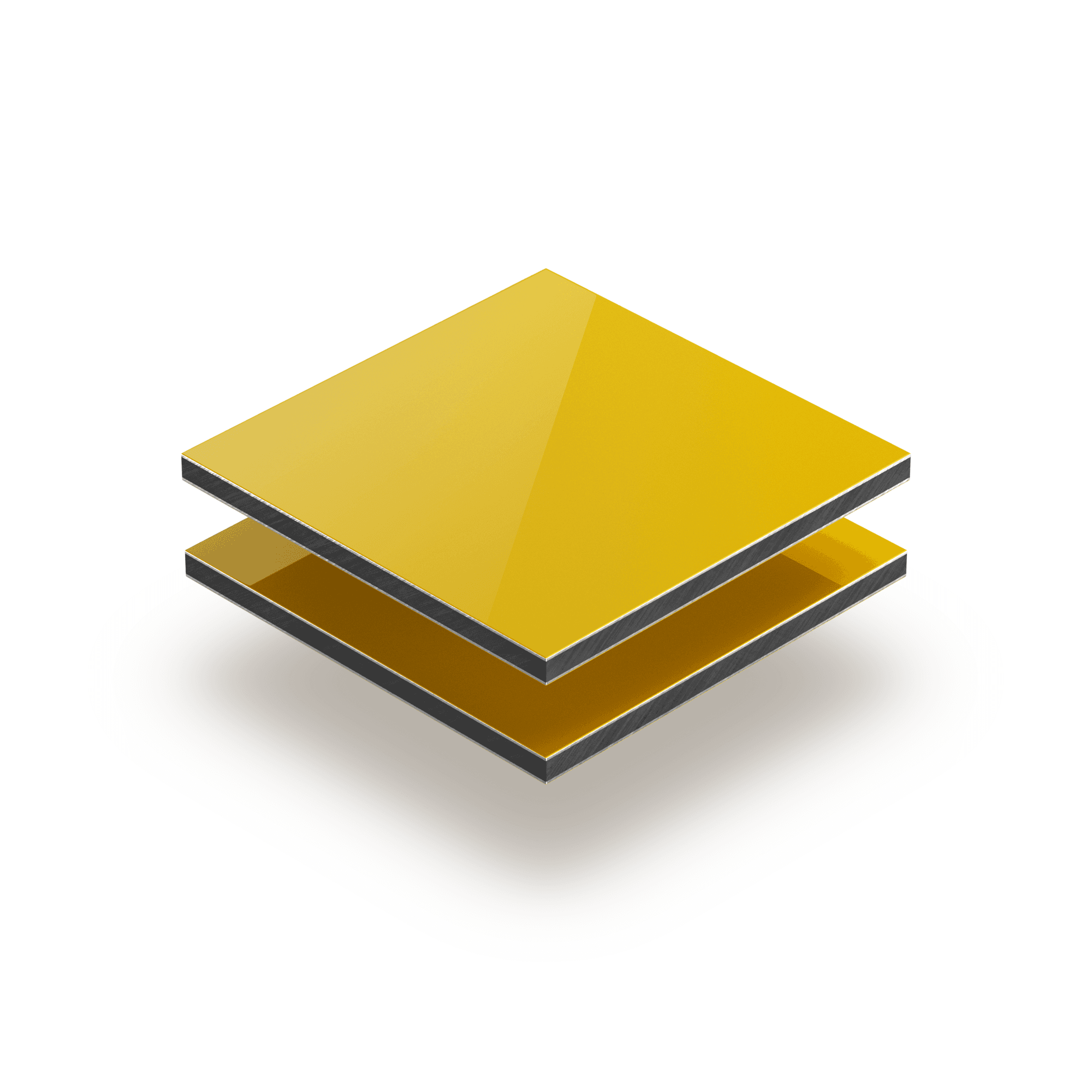 Geel aluminium sandwichplaat RAL 1023