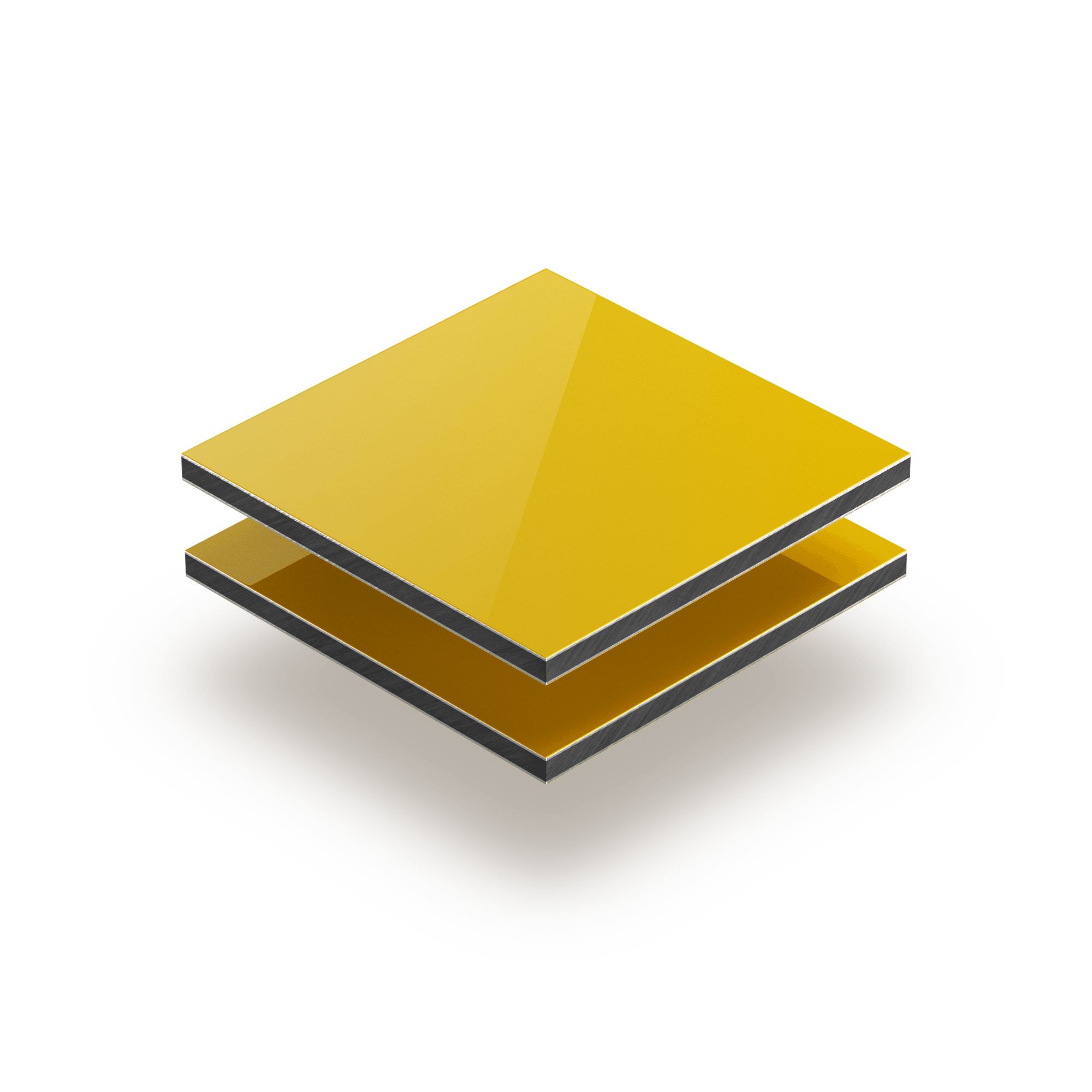 Geel aluminium sandwichplaat RAL 1023