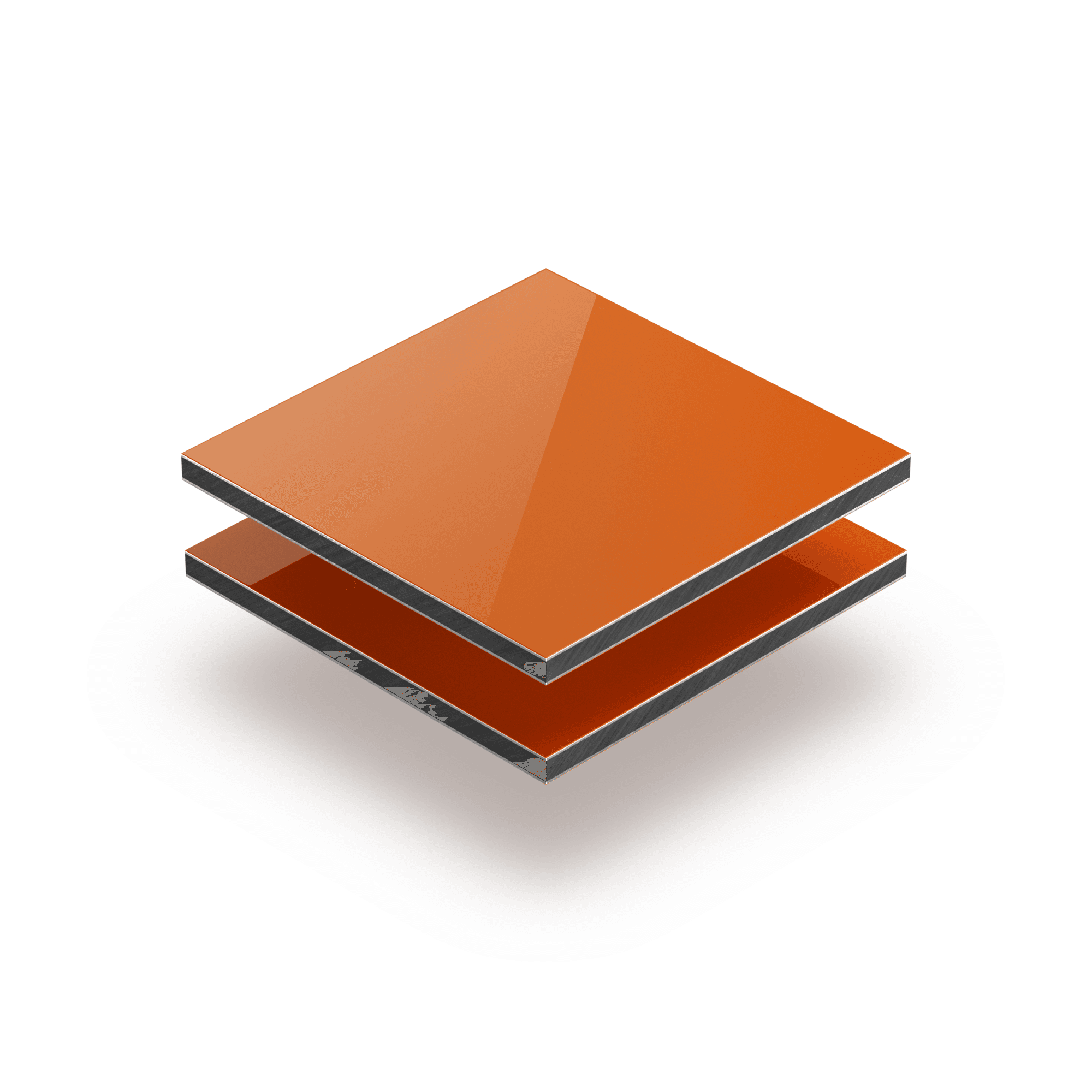 Oranje aluminium sandwichplaat RAL 2004