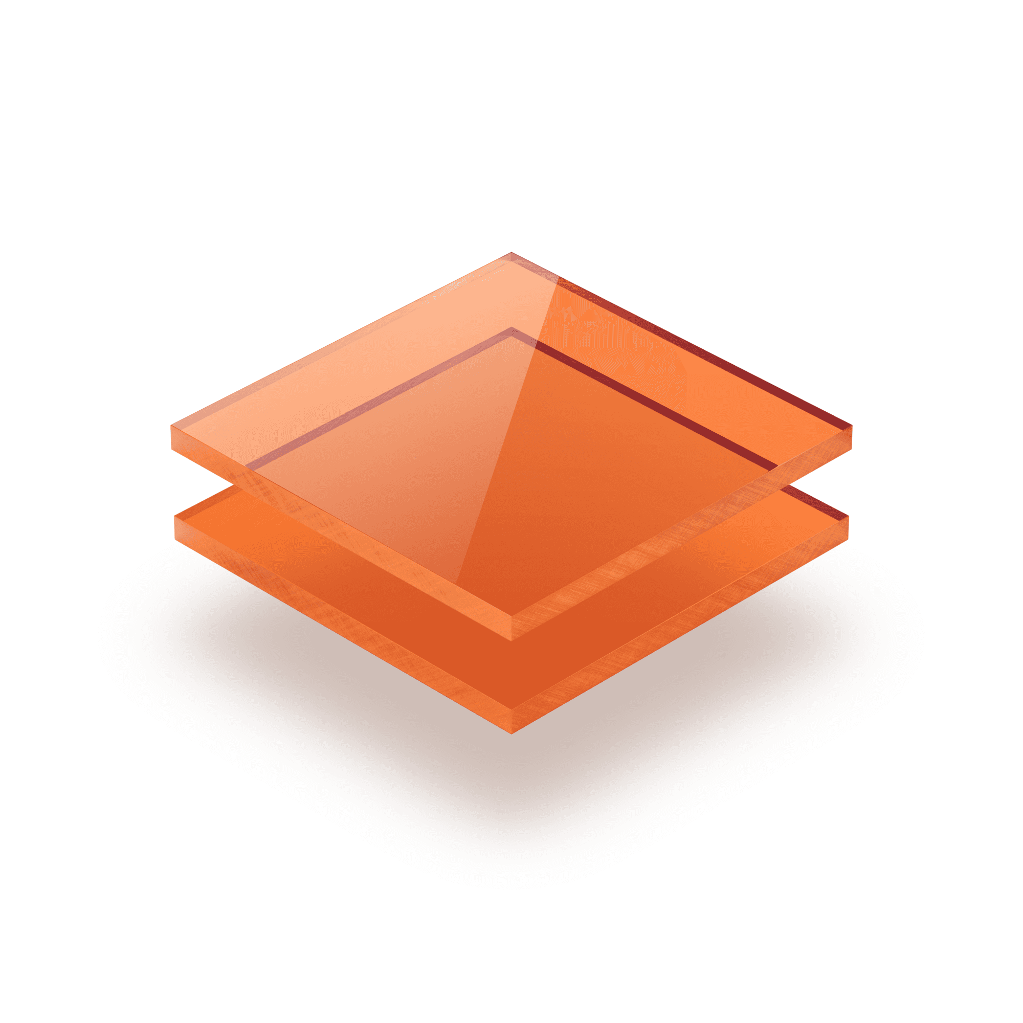 Oranje getint plexiglas
