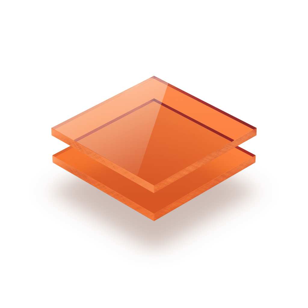 Oranje getint plexiglas
